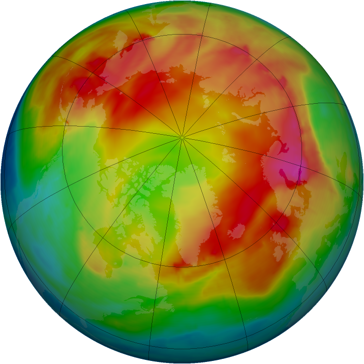 Arctic ozone map for 15 January 2015
